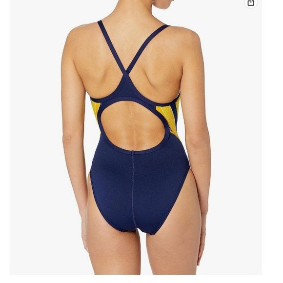 TYR DuraFast Phoenix Splice DiamondFit One Piece Swimsuit Navy Gold Size 34 $70 - Picture 4 of 9